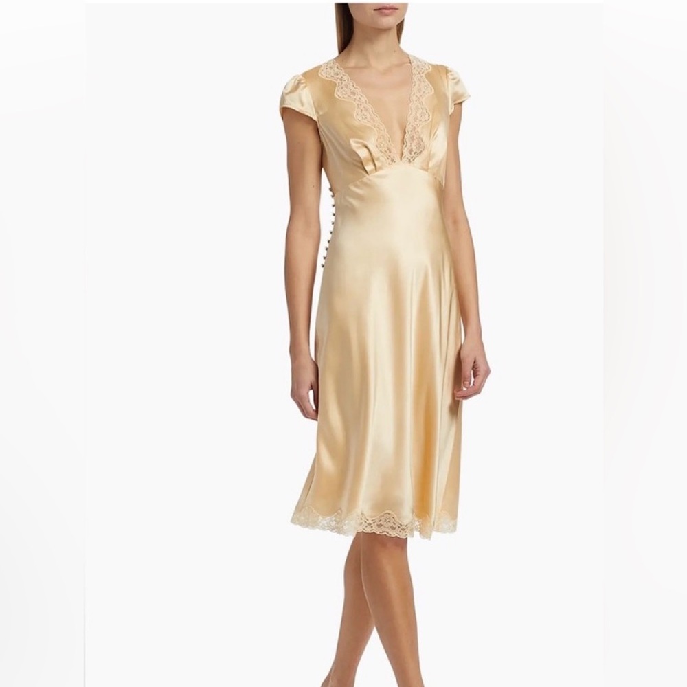 Reformation Florence Yellow Silk Dress